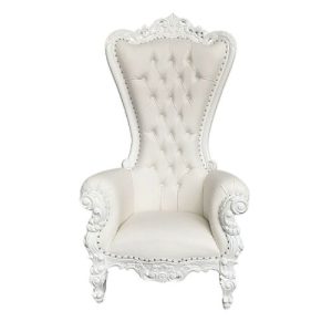 Single White Carved Throne