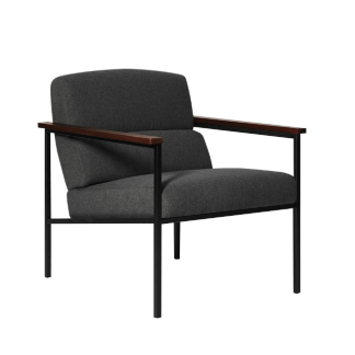Premium Modern Halifax Sofa Single Chair – 1 Set with Walnut Arms