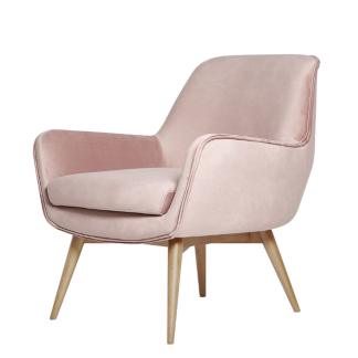 Premium Scandinavian Upholstered Lounge Chair Solid Teak Wood Accent Armchair
