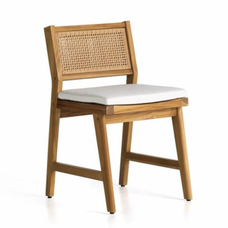 Premium Bar Chair 1 Set – 100% Teak Wood Rattan Stool