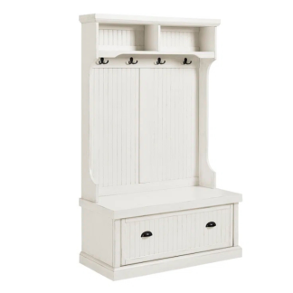 Premium Hall Tree Entrway – 1 Set with Storage Bench & Hooks